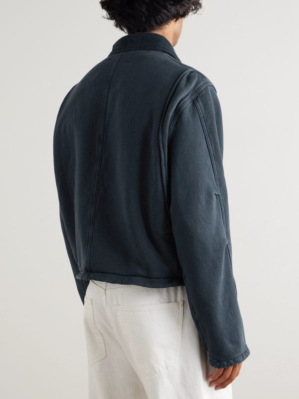 Utility Heavyweight Structured-Fleece Cotton-Jersey Zip-Up Jacket - BK