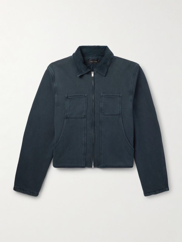 Utility Heavyweight Structured-Fleece Cotton-Jersey Zip-Up Jacket