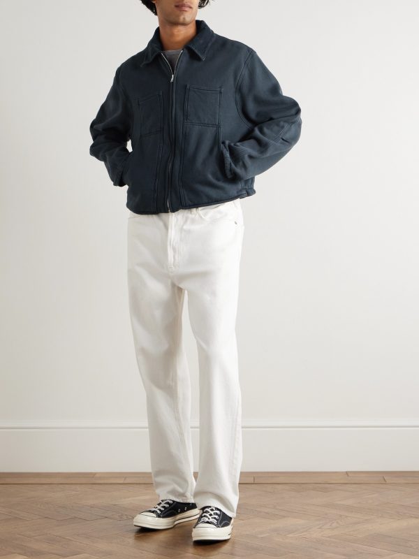 Utility Heavyweight Structured-Fleece Cotton-Jersey Zip-Up Jacket - OU