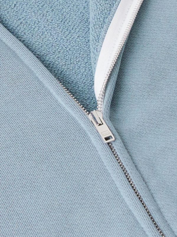 Garment-Dyed Distressed Cotton-Jersey Zip-Up Hoodie - CU Garment-Dyed Distressed Cotton-Jersey Zip-Up Hoodie - CU