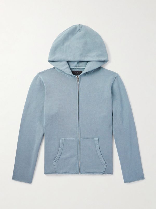 Garment-Dyed Distressed Cotton-Jersey Zip-Up Hoodie Garment-Dyed Distressed Cotton-Jersey Zip-Up Hoodie