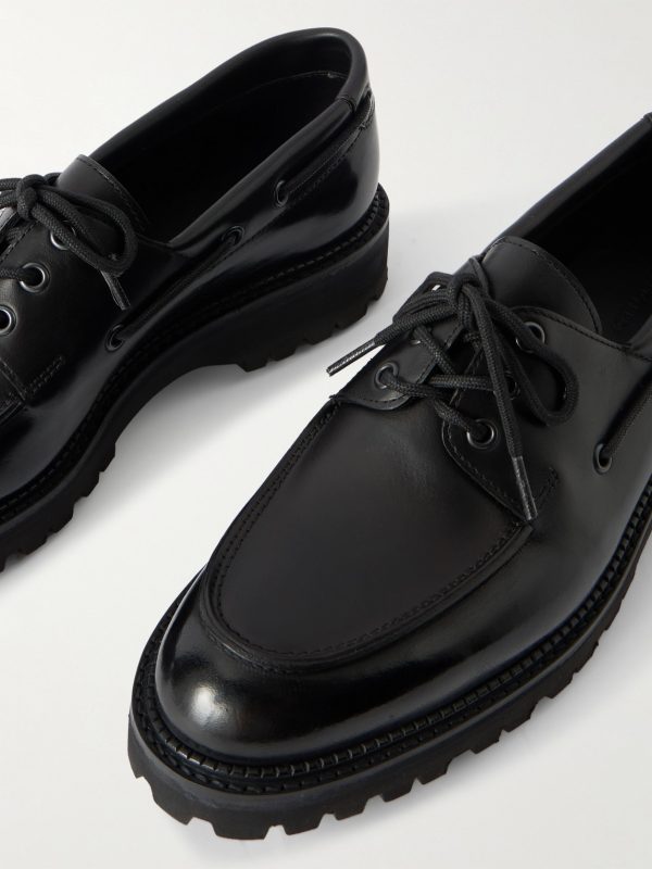 Tide Glossed-Leather Boat Shoes - CU Tide Glossed-Leather Boat Shoes - CU