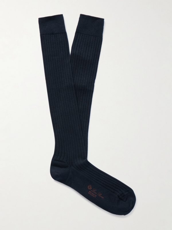 Sottile Ribbed Wool, Cashmere and Silk-Blend Socks Sottile Ribbed Wool, Cashmere and Silk-Blend Socks