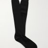 Sottile Ribbed Wool, Cashmere and Silk-Blend Socks Sottile Ribbed Wool, Cashmere and Silk-Blend Socks