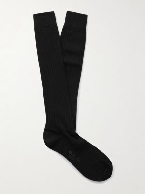 Sottile Ribbed Wool, Cashmere and Silk-Blend Socks
