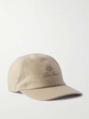 Logo-Embroidered Linen Baseball Cap