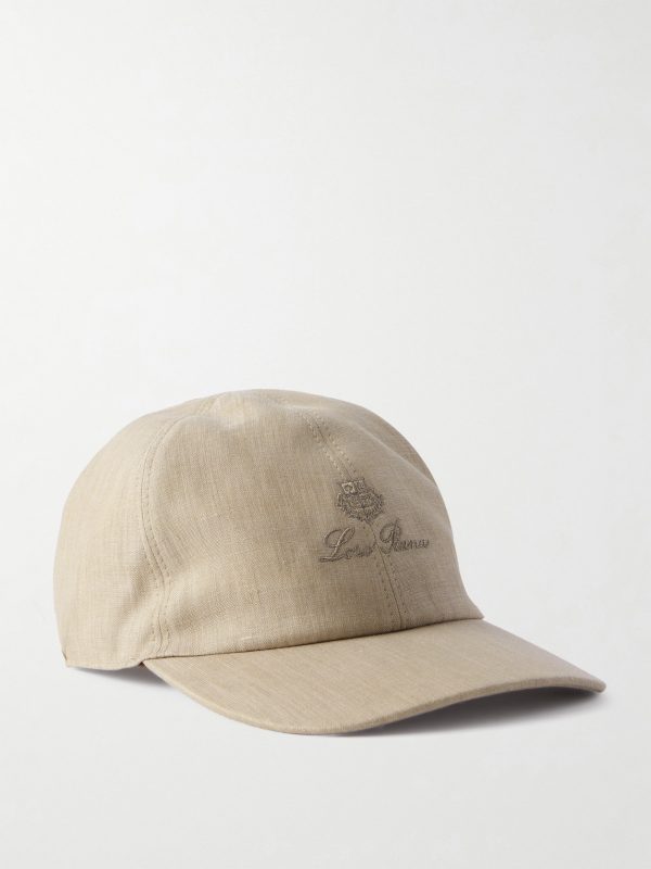 Logo-Embroidered Linen Baseball Cap