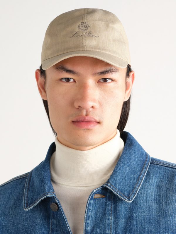 Logo-Embroidered Linen Baseball Cap - OU