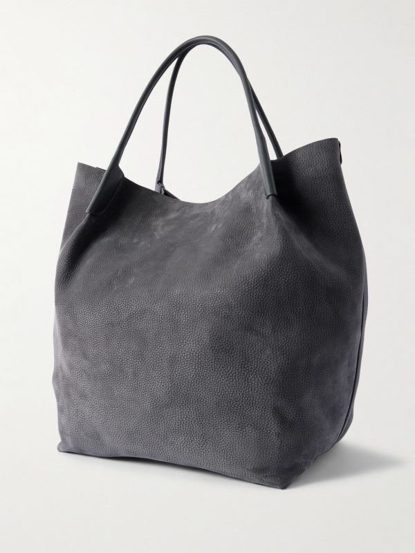 Bale Extra-Large Leather-Trimmed Full-Grain Nubuck Tote Bag - BK Bale Extra-Large Leather-Trimmed Full-Grain Nubuck Tote Bag - BK