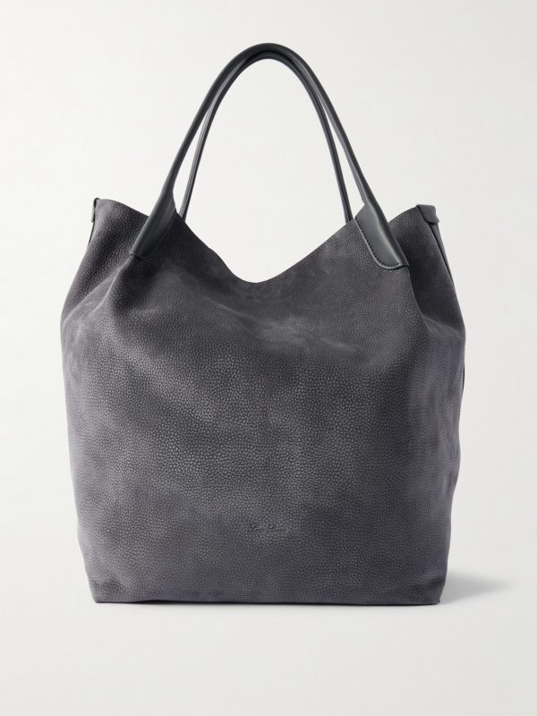 Bale Extra-Large Leather-Trimmed Full-Grain Nubuck Tote Bag Bale Extra-Large Leather-Trimmed Full-Grain Nubuck Tote Bag