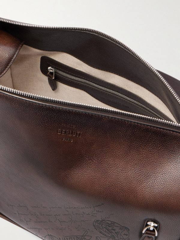 Périple Scritto Full-Grain Venezia Leather Messenger Bag - E1