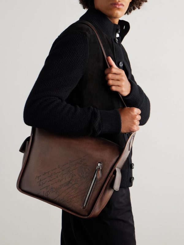 Périple Scritto Full-Grain Venezia Leather Messenger Bag - OU