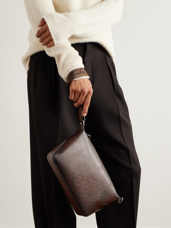 Toujours Soft Scritto Venezia Leather Pouch - E2