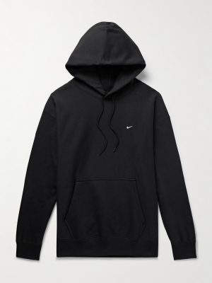 Solo Swoosh Logo-Embroidered Cotton-Blend Jersey Hoodie Solo Swoosh Logo-Embroidered Cotton-Blend Jersey Hoodie