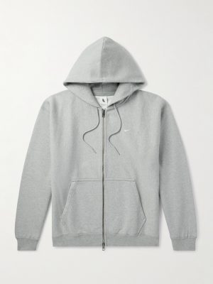 Solo Swoosh Logo-Embroidered Cotton-Blend Jersey Hoodie Solo Swoosh Logo-Embroidered Cotton-Blend Jersey Hoodie