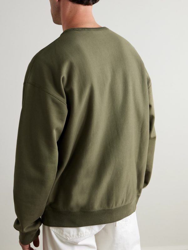 Solo Swoosh Oversized Logo-Embroidered Cotton-Blend Jersey Sweatshirt - BK Solo Swoosh Oversized Logo-Embroidered Cotton-Blend Jersey Sweatshirt - BK