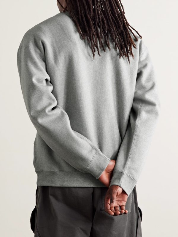 Solo Swoosh Oversized Logo-Embroidered Cotton-Blend Jersey Sweatshirt - BK Solo Swoosh Oversized Logo-Embroidered Cotton-Blend Jersey Sweatshirt - BK