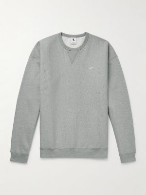 Solo Swoosh Oversized Logo-Embroidered Cotton-Blend Jersey Sweatshirt Solo Swoosh Oversized Logo-Embroidered Cotton-Blend Jersey Sweatshirt