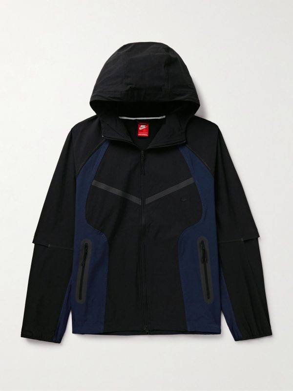 Tech Logo-Embroidered Colour-Block Dri-FIT Hooded Jacket Tech Logo-Embroidered Colour-Block Dri-FIT Hooded Jacket
