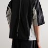 Two-Tone Panelled Crinkled-Shell Shirt - BK Two-Tone Panelled Crinkled-Shell Shirt - BK