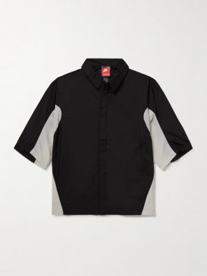 Two-Tone Panelled Crinkled-Shell Shirt Two-Tone Panelled Crinkled-Shell Shirt