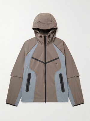 Tech Logo-Embroidered Colour-Block Dri-FIT Hooded Jacket Tech Logo-Embroidered Colour-Block Dri-FIT Hooded Jacket