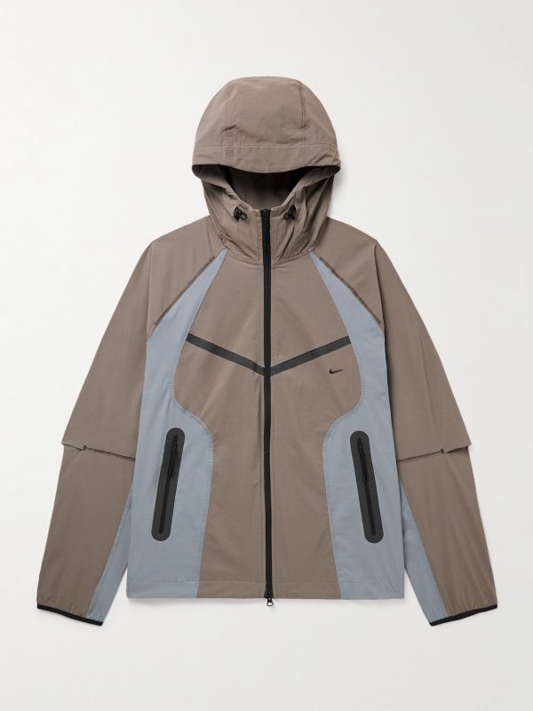 Tech Logo-Embroidered Colour-Block Dri-FIT Hooded Jacket Tech Logo-Embroidered Colour-Block Dri-FIT Hooded Jacket