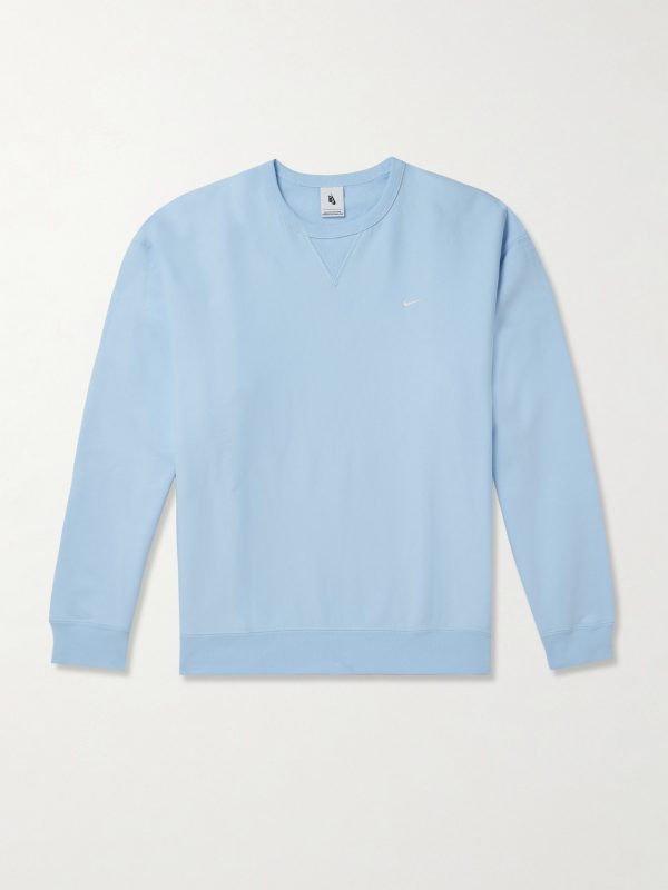Solo Swoosh Oversized Logo-Embroidered Cotton-Blend Jersey Sweatshirt