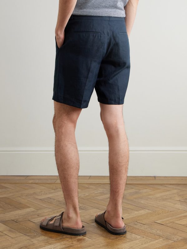Norwich Straight-Leg Linen Shorts - BK Norwich Straight-Leg Linen Shorts - BK