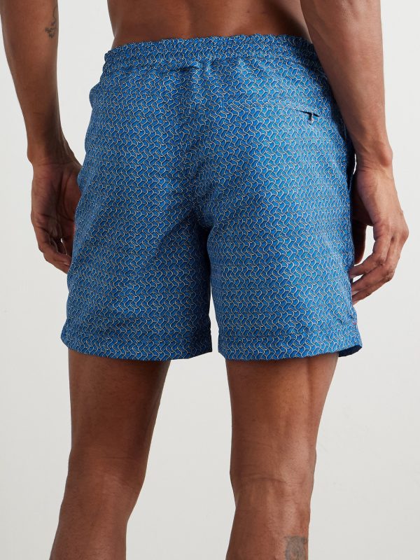 Standard Riptide Straight-Leg Mid-Length Printed Swim Shorts - BK Standard Riptide Straight-Leg Mid-Length Printed Swim Shorts - BK