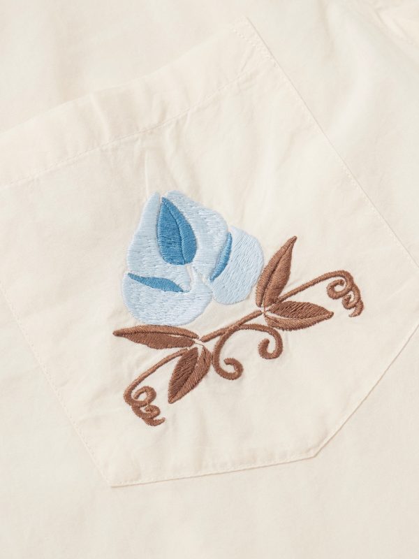 Nouveau Vine Camp-Collar Embroidered Cotton-Poplin Shirt - CU Nouveau Vine Camp-Collar Embroidered Cotton-Poplin Shirt - CU