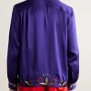 Dream Souvenir Camp-Collar Embroidered Hammered-Silk Shirt - BK Dream Souvenir Camp-Collar Embroidered Hammered-Silk Shirt - BK