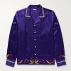 Dream Souvenir Camp-Collar Embroidered Hammered-Silk Shirt Dream Souvenir Camp-Collar Embroidered Hammered-Silk Shirt