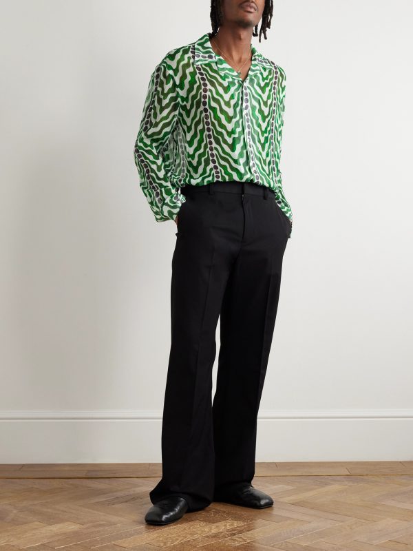 Serpentine Printed Silk Shirt - OU Serpentine Printed Silk Shirt - OU