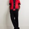 Camp-Collar Embroidered Two-Tone Cotton Shirt - OU Camp-Collar Embroidered Two-Tone Cotton Shirt - OU