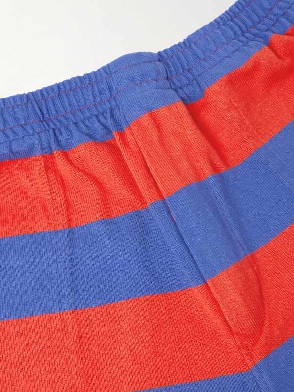 Clubhouse Wide-Leg Logo-Embroidered Striped Cotton-Jersey Shorts - CU