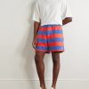 Clubhouse Wide-Leg Logo-Embroidered Striped Cotton-Jersey Shorts - OU