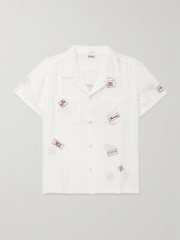 On Air Convertible-Collar Embroidered Cotton and Silk-Blend Voile Shirt
