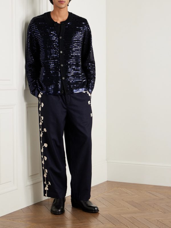 Spotlight Sequinned Virgin Wool Cardigan - OU Spotlight Sequinned Virgin Wool Cardigan - OU