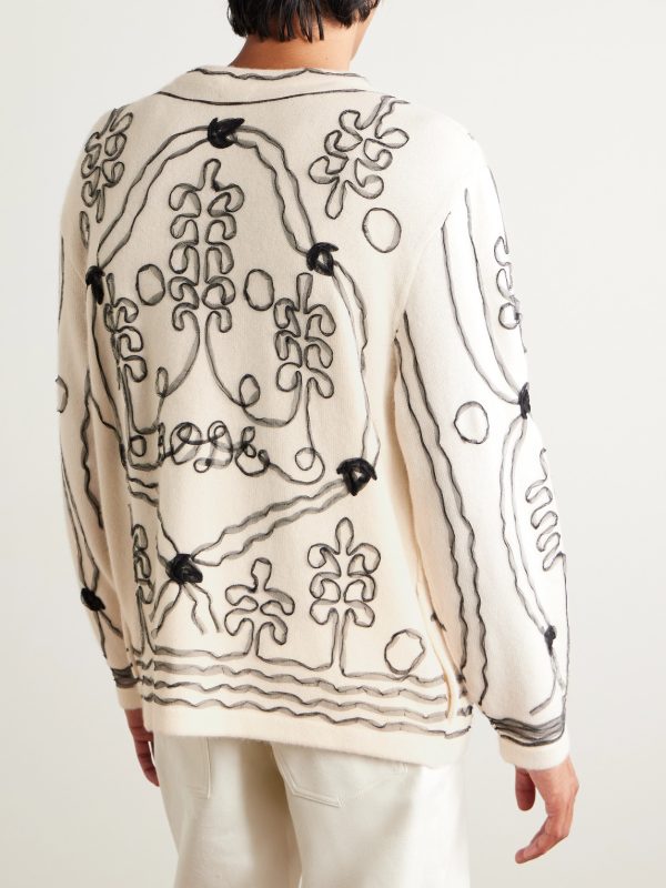 Winter Garden Tulle-Appliquéd Cashmere Cardigan - BK Winter Garden Tulle-Appliquéd Cashmere Cardigan - BK