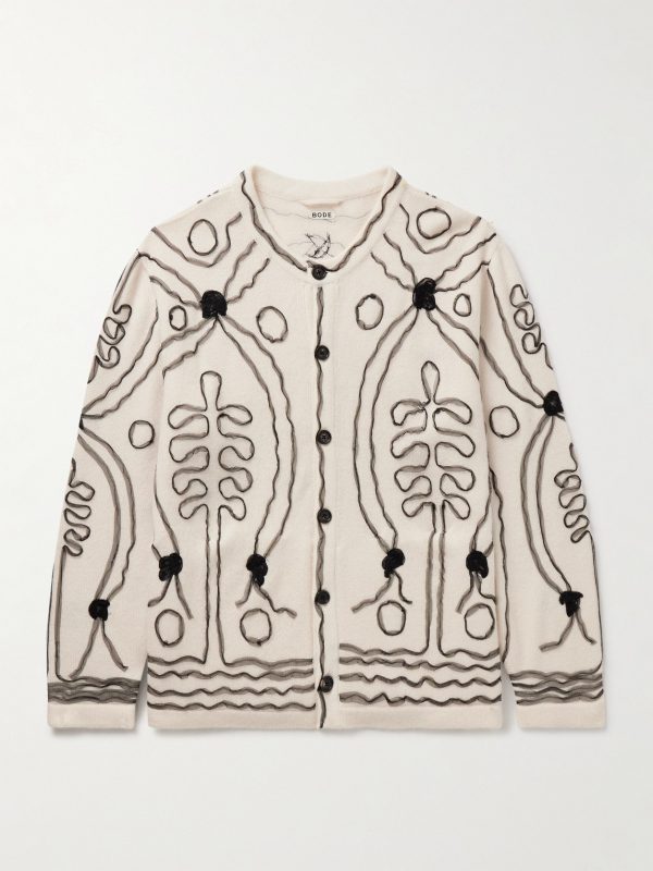 Winter Garden Tulle-Appliquéd Cashmere Cardigan Winter Garden Tulle-Appliquéd Cashmere Cardigan