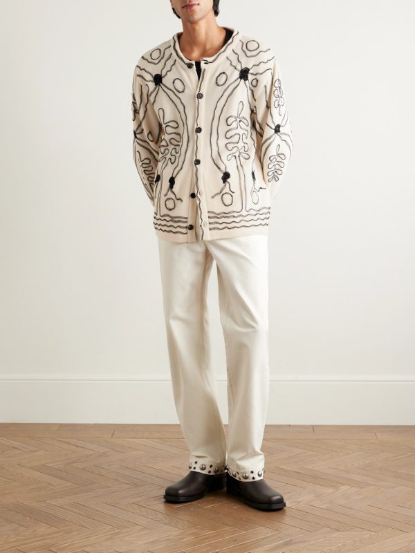 Winter Garden Tulle-Appliquéd Cashmere Cardigan - OU Winter Garden Tulle-Appliquéd Cashmere Cardigan - OU