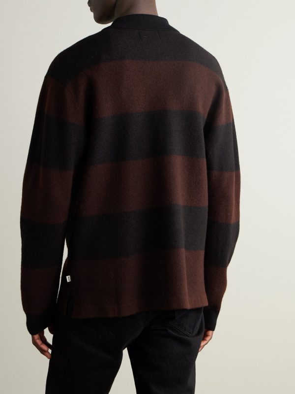 Rugby 60017 Striped Wool Polo Shirt - BK Rugby 60017 Striped Wool Polo Shirt - BK