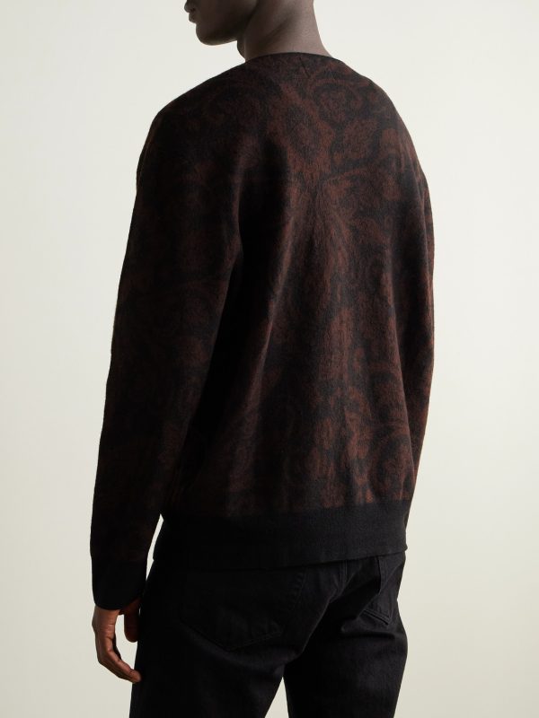Michael 60017 Jacquard-Knit Wool Cardigan - BK Michael 60017 Jacquard-Knit Wool Cardigan - BK