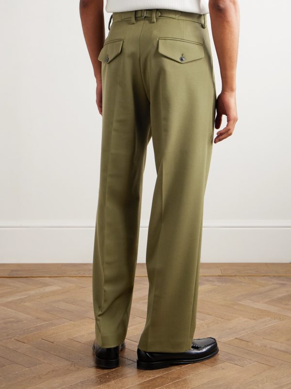 Justin 10002 Straight-Leg Pleated Wool-Blend Twill Suit Trousers - BK Justin 10002 Straight-Leg Pleated Wool-Blend Twill Suit Trousers - BK
