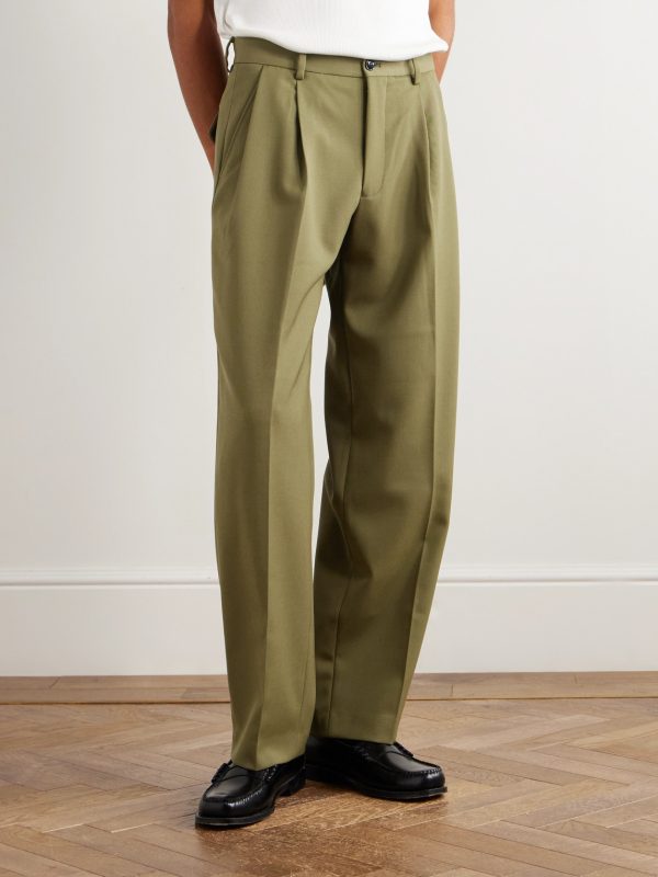 Justin 10002 Straight-Leg Pleated Wool-Blend Twill Suit Trousers - FR Justin 10002 Straight-Leg Pleated Wool-Blend Twill Suit Trousers - FR