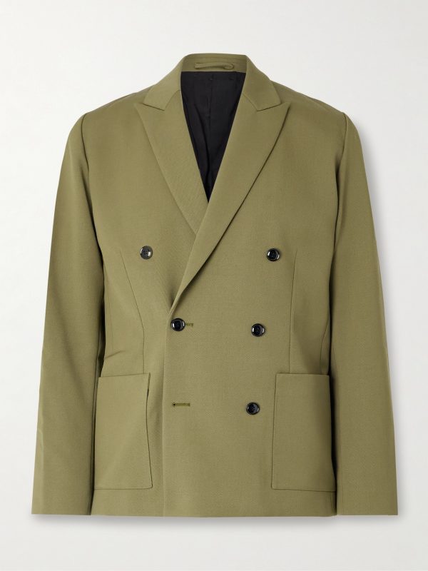Jordin 10002 Double-Breasted Wool-Blend Twill Blazer Jordin 10002 Double-Breasted Wool-Blend Twill Blazer