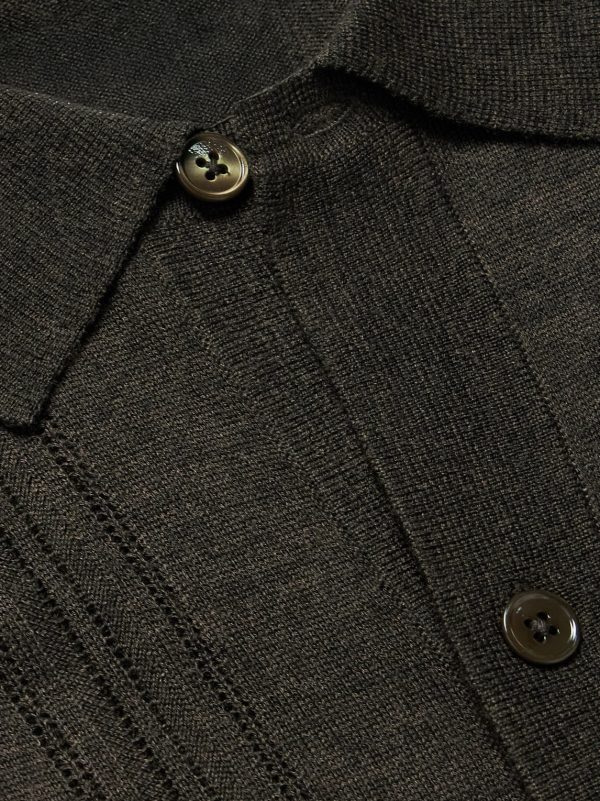 Thor 6584 Pointelle-Knit Wool-Blend Cardigan - E1 Thor 6584 Pointelle-Knit Wool-Blend Cardigan - E1