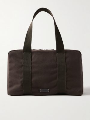 Sisal Webbing-Trimmed Cotton-Twill Duffle Bag