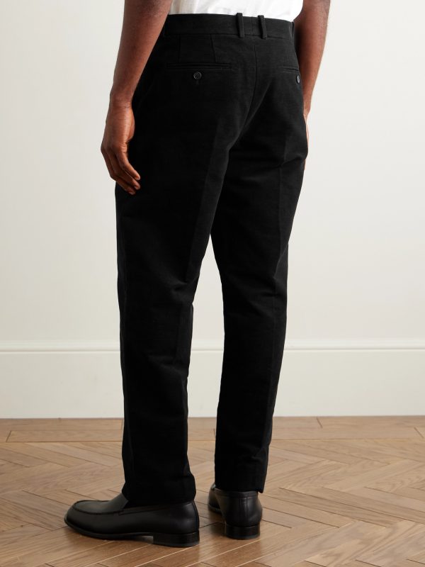 Zuma Slim-Fit Cropped Cotton-Moleskin Trousers - BK Zuma Slim-Fit Cropped Cotton-Moleskin Trousers - BK